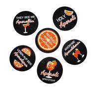 Tongyixin 6 pezzi Aperol Spritz sottobicchieri in feltro, Aperol Set di sottobicchieri in vetro, Sottobicchieri adatti per ristoranti, salotti, matrimoni, feste e riunioni
