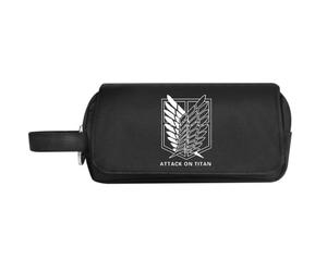 Tongyundacheng Astuccio Eren Jaeger, astuccio per penne a tema anime Erwin Smith, scatola di cancelleria Zoe Hans, grande capacità, organizer per studenti, regali di compleanno, Nero , 21x10 cm