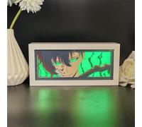 Tongyundacheng Lampada scultura in carta con personaggio anime Sung Jin Woo figura Nightlight camera da letto illuminazione ambientale decorazione per la stanza degli anime, 10,5 x 22,5 cm