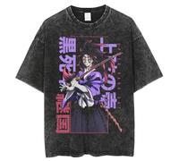 Tongyundacheng Maglietta Kimetsu No Yaiba Kamado Tanjiro/Zenitsu Agatsuma/Hashibira Inosuke Maglietta Cosplay Stampa Anime Manica Corta Casual Estate Top per Uomo Donna, Kokushibou 2, S