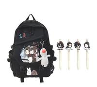 Tongyundacheng Mo Dao Zu Shi - Set di zaini per la scuola LAN Wangji Wei Wuxian Anime Cartoon School Bag & 4 penne gel push-action da viaggio per laptop zaino per studenti forniture di cancelleria,
