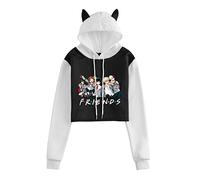 Tongyundacheng My Hero Academia Friends, felpa con cappuccio a maniche lunghe con orecchie di gatto, felpa con cappuccio per donne e ragazze, Tipo 1, S
