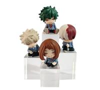 Tongyundacheng Set di 4 mini figure MHA Midoriya Izuku/Uraraka Ochako Anime seduto, 6 cm PVC Action Figure Modello da collezione, Manga Desktop Ornamenti