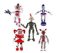 Tongyundacheng Set di 5 bambole Five Nights Game Sister Figure, più di 12,7 cm: [Funtime Foxy, Circus Baby, Enard, Belora, Fazbear]
