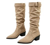 Tongyusm donna ginocchio stivali alti punta rotonda elastica moda camomile elastico autunno inverno stivali alti per il matrimonio compleanno festa data abito