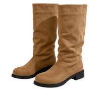 Tongyusm donna ginocchio stivali alti punta rotonda elastica moda camomile elastico autunno inverno stivali alti per il matrimonio compleanno festa data abito