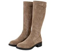 Tongyusm donna ginocchio stivali alti punta rotonda elastica moda camomile elastico autunno inverno stivali alti per il matrimonio compleanno festa data abito
