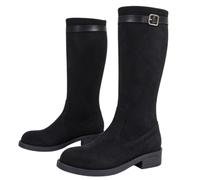 Tongyusm donna ginocchio stivali alti punta rotonda elastica moda camomile elastico autunno inverno stivali alti per il matrimonio compleanno festa data abito