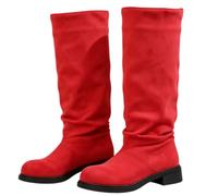 Tongyusm donna ginocchio stivali alti punta rotonda elastica moda camomile elastico autunno inverno stivali alti per il matrimonio compleanno festa data abito