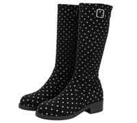 Tongyusm donna ginocchio stivali alti punta rotonda elastica moda camomile elastico autunno inverno stivali alti per il matrimonio compleanno festa data abito