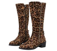 Tongyusm donna ginocchio stivali alti punta rotonda elastica moda camomile elastico autunno inverno stivali alti per il matrimonio compleanno festa data abito