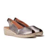 TONI PONS BERNIA-P - Espadrillas a zeppa da donna stile Peep Toe realizzata in pelle., oro, 37 EU