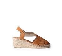 Toni Pons Espadrilla da Donna in Pelle Scamosciata - TRAPA Cuoio, 37 EU