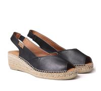 Toni Pons Espadrillas da Donna con Zeppa in Pelle - BERNIA-P - Nero, 35 EU