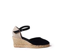 Toni Pons Espadrillas da Donna in camoscio - Lloret-5 - Nero, 39 EU