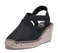 Toni Pons Espadrillas da Donna in Cotone - TER - Nero, 45 EU
