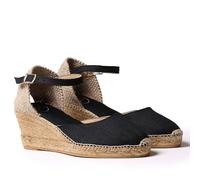 Toni Pons Espadrillas da Donna in Lino - CALDES - Nero, 36 EU