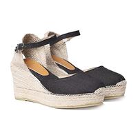 Toni Pons Espadrillas da Donna in Lino - Laia-NT - Nero, 35 EU