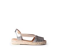 Toni Pons Espadrillas da Donna in Pelle - Etna - Acciaio, 37 EU
