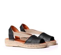Toni Pons Espadrillas da Donna in Pelle - Etna - Nero, 37 EU