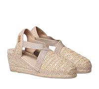 Toni Pons Espadrillas da Donna in Rafia - Terra - Naturale, 38 EU
