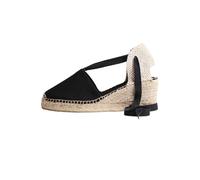 Toni Pons Espadrillas da Donna in Tela di Cotone - Valencia - Nero, 41 EU