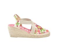 Toni Pons MONTJOI - Alpargata de cuña de Mujer con Bordados Multicolor, Peonia, 10