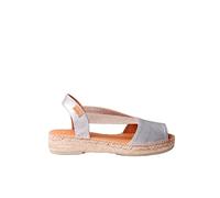 Toni Pons Espadrillas da Donna in Pelle - Etna - Argento, 38 EU
