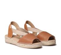 TONI PONS TALA - Espadrillas da donna in pelle con zeppa ed elastici per una calzata più ampia, CUOIO, 40 EU