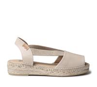 TONI PONS TALA - Espadrillas da donna in pelle con zeppa ed elastici per una calzata più ampia, Ghiaccio, 36 EU