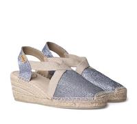 Toni Pons Triton - Espadrle vegane zeppa per donna tessuto di cotone., jeans, 37 EU