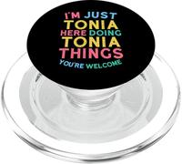 Tonia Here Doing Tonia Things Divertente Nome Tonia PopSockets PopGrip per MagSafe