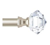 TONIAL Bastone per tende da 0,8 a 1,5 m, asta telescopica singola 3/4 per finestre, asta decorativa per drappeggi con terminale in acrilico a diamante, oro champagne