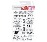Tonic Studios A Candy Cane Christmas - Timbri Trasparenti in Silicone 14 pz - Set A5 - Scrapbooking, Timbrazione & Card Making - per Craft, Blocco Acrilico e Piattaforma per Timbrare
