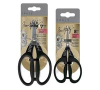 Tonic Studios Tim Holtz - Set di forbici per mancini - Mini cesoie da 12,7 cm e forbici da 17,8 cm - UP6 | Lame in titanio ad alta resistenza | manici comodi | bordo micro-segato | resistente alla
