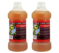 Tonico di aceto di mele con 'madre' - 1000 ml di bottiglia di plastica naturale grezza non filtrata, confezione da 2