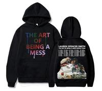 Tonidos Felpa con Cappuccio Lauren Spencer Smith Tour Harajuku Felpa con Maniche Lunghe Stampata Unisex Pullover Casual alla Moda Autunno Hoodie Abbigliamento Cosplay XXS-4XL-Black||XX_s