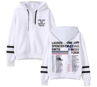 Tonidos Felpa con Cappuccio Unisex Lauren Spencer Smith Tour Pattern Printed Pullover Hoodie Casual Sports Maglia Sportiva A Maniche Lunghe per Uomo E Donna XXS-4XL-White||x_l