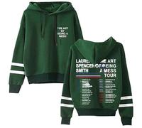 Tonidos Felpa con Cappuccio Unisex Lauren Spencer Smith Tour Pattern Printed Pullover Hoodie Casual Sports Maglia Sportiva A Maniche Lunghe per Uomo E Donna XXS-4XL-Green||x_l