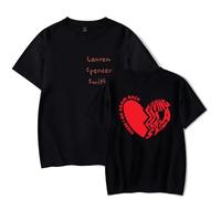 Tonidos Lauren Spencer Smith T-Shirt 2D Classica Stampata A Maniche Corte Hip Hop Harajuku Top Estivi Maglietta Girocollo per Uomo E Donna XXS-4XL-Black||3X_l