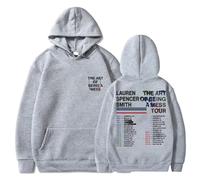 Tonidos Lauren Spencer Smith Tour Felpa con Cappuccio Vintage da Uomo E Donna Hip Hop Abbigliamento Sportivo Felpa Coppia Oversize Casual Maniche Lunghe Pullover XXS-4XL-Grey||s