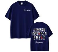 Tonidos Maglietta Cantante Lauren Spencer Smith Stampa 2D Top Estivo Ampio Vintage Unisex Oversize Maniche Corte Abbigliamento Cosplay per Uomo E Donna XXS-4XL-Navy Blue||x_l