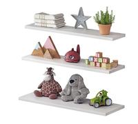 Tonielque Móveis Set di 3 mensole galleggianti invisibili, mensole da parete per soggiorno, camera da letto, cucina, bagno, moderna mensola sospesa per libri/decorazione/stoccaggio, lunghezza 54,6 cm
