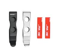 TONIFE Clip multiuso Clip da tasca montabile per smartphone, fissata con adesivo 3M VHB, acciaio inossidabile, confezione da 2 pz (Titanio Nero + Lucidatura)