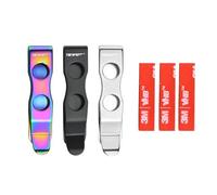 TONIFE Clip multiuso Clip da tasca montabile per smartphone, fissata con adesivo 3M VHB, acciaio inossidabile, confezione da 3 pz (Titanio Nero + Lucidatura + Titanio Colorato)
