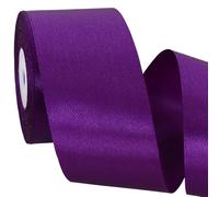 TONIFUL Rotolo di nastro di raso viola scuro largo 5.1 cmx25 m di larghezza, in tessuto massiccio, per artigianato, sedia, fascia, regalo di San Valentino, biglietti d'invito, matrimoni, auto