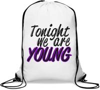 Tonight We are Young - Sacca da palestra casual, con coulisse, colore: bianco
