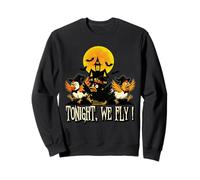Tonight We Fly Funny Chicken Witches Halloween Humor Felpa