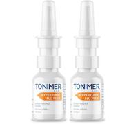 Tonimer Lab Hypertonic Flu Plus - 20 ml - Spray Nasale Sterile Ipertonico - Con Sali marini e Acido Ialuronico reticolato - Per Raffreddore Riniti Sinusiti - Idratante e Lenitivo (Confezione da 2)