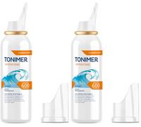 Tonimer MD Hypertonic Spray - 100 ml - Soluzione Ipertonica Sterile di Acqua di Mare - Decongestionante e Fluidificante Nasale - Per Riniti allergiche Sinusiti e Rinosinusiti (Confezione da 2)